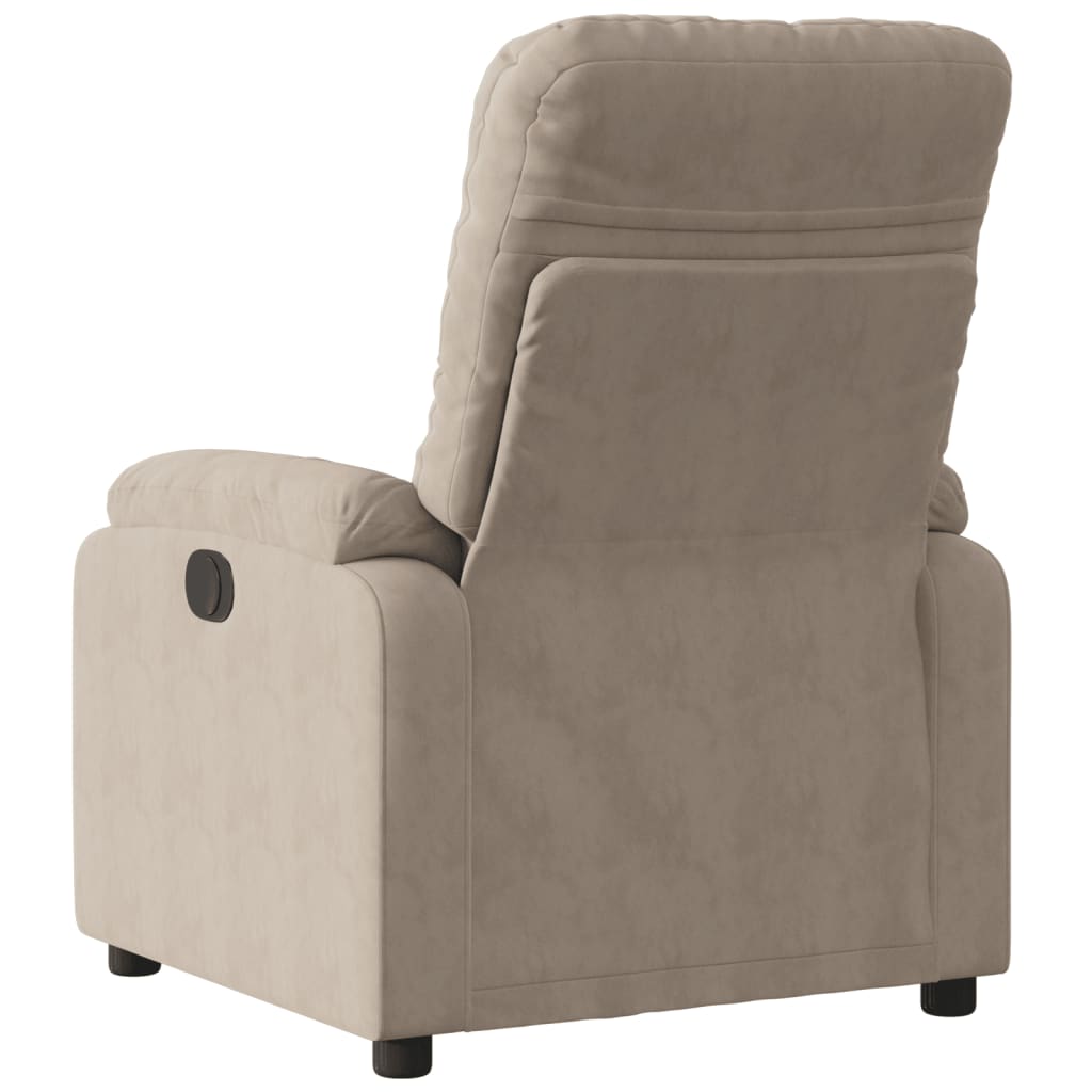 Fotoliu rabatabil electric, gri taupe, microfibră