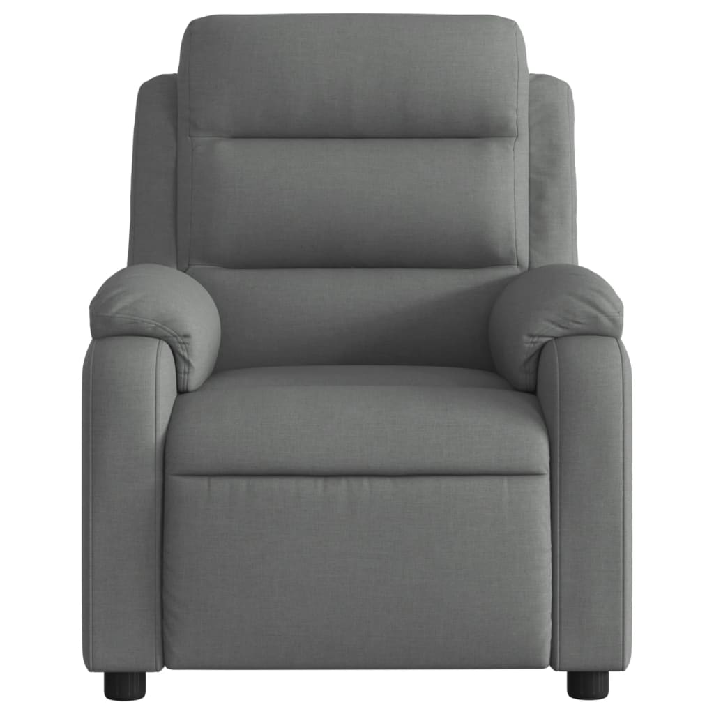 Fotoliu rabatabil electric, gri închis, material textil