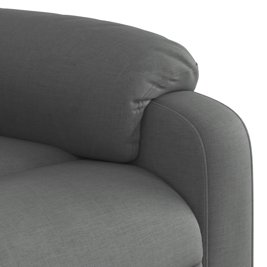 Fotoliu rabatabil cu ridicare pe verticală, gri închis, textil