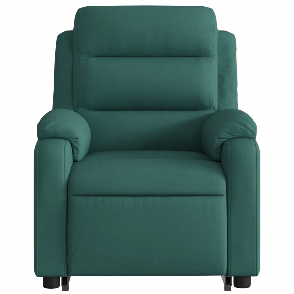 Fotoliu electric masaj rabatabil / ridicare verde închis textil