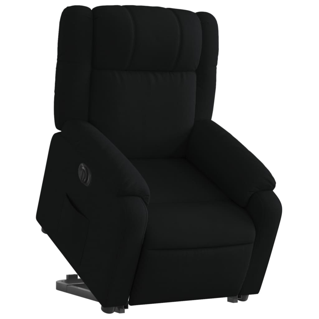 Fotoliu electric rabatabil cu ridicare, negru, textil