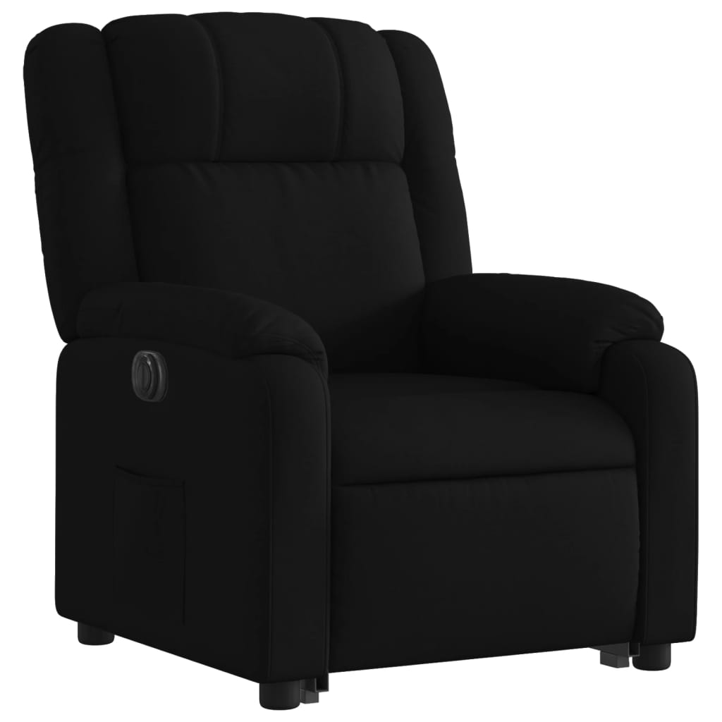 Fotoliu electric rabatabil cu ridicare, negru, textil