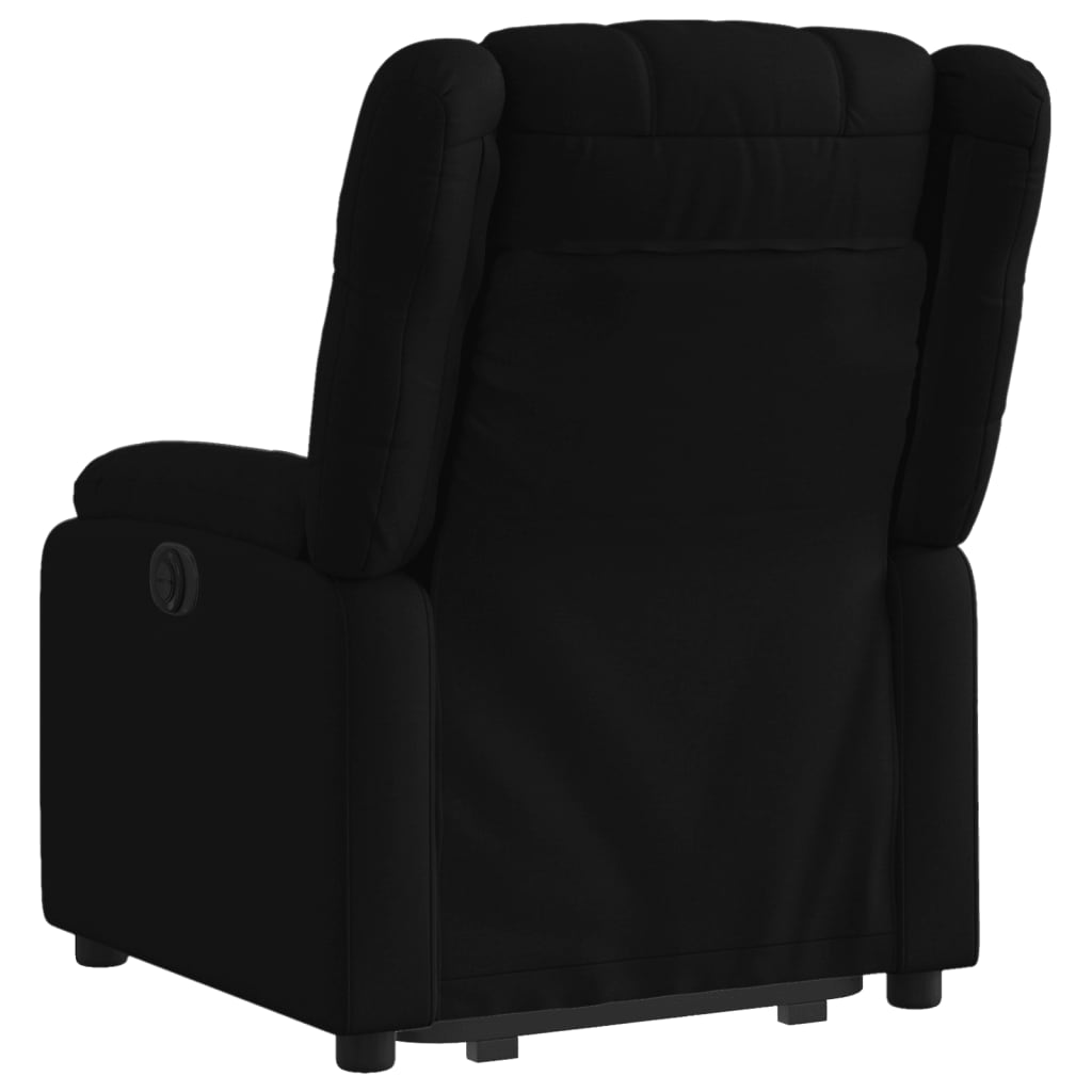 Fotoliu electric rabatabil cu ridicare, negru, textil
