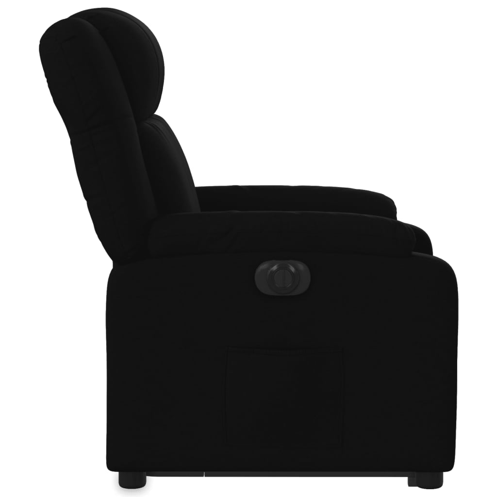 Fotoliu electric rabatabil cu ridicare, negru, textil