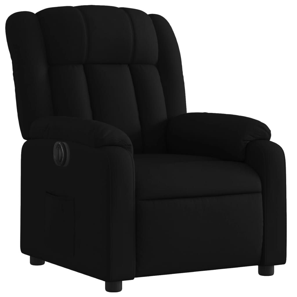 Fotoliu rabatabil electric, negru, material textil