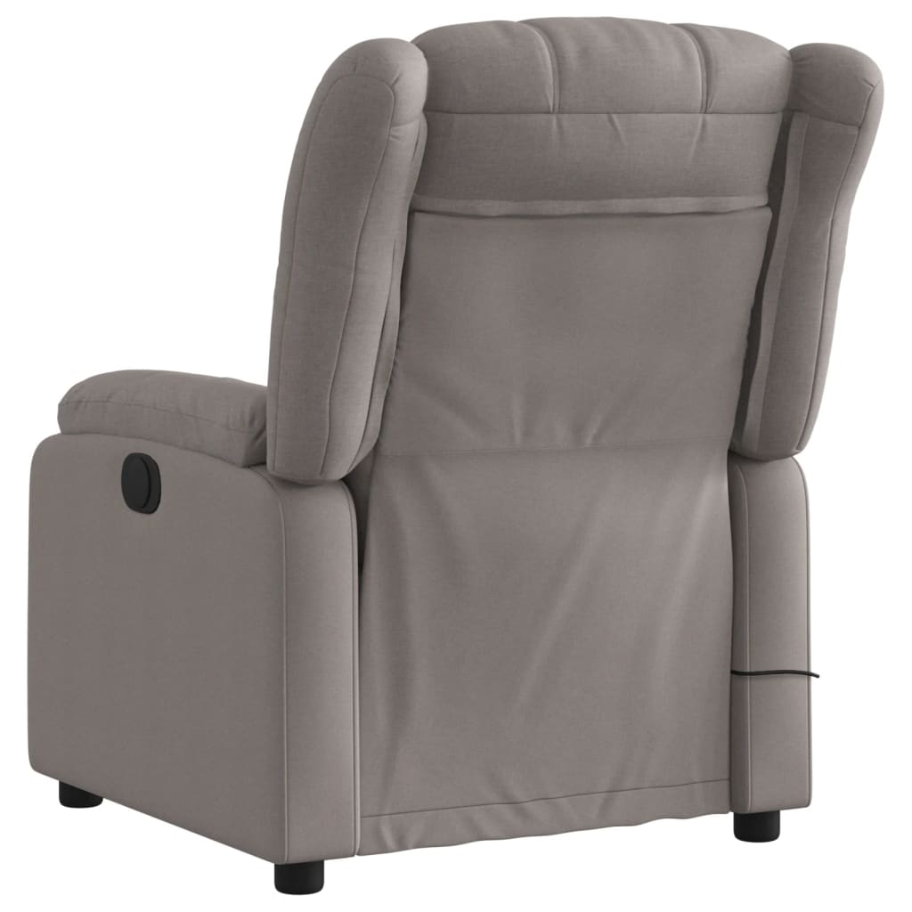 Fotoliu electric de masaj rabatabil, gri taupe, textil