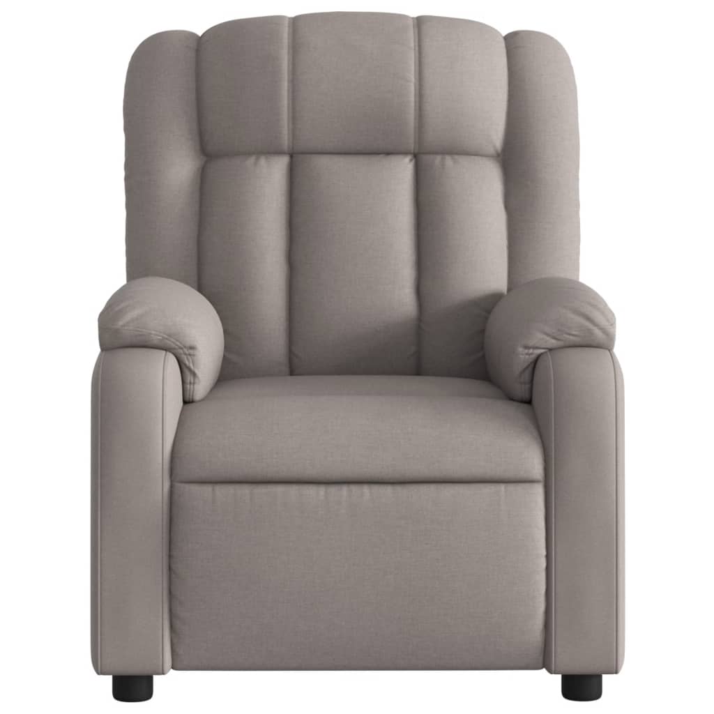 Fotoliu electric de masaj rabatabil, gri taupe, textil
