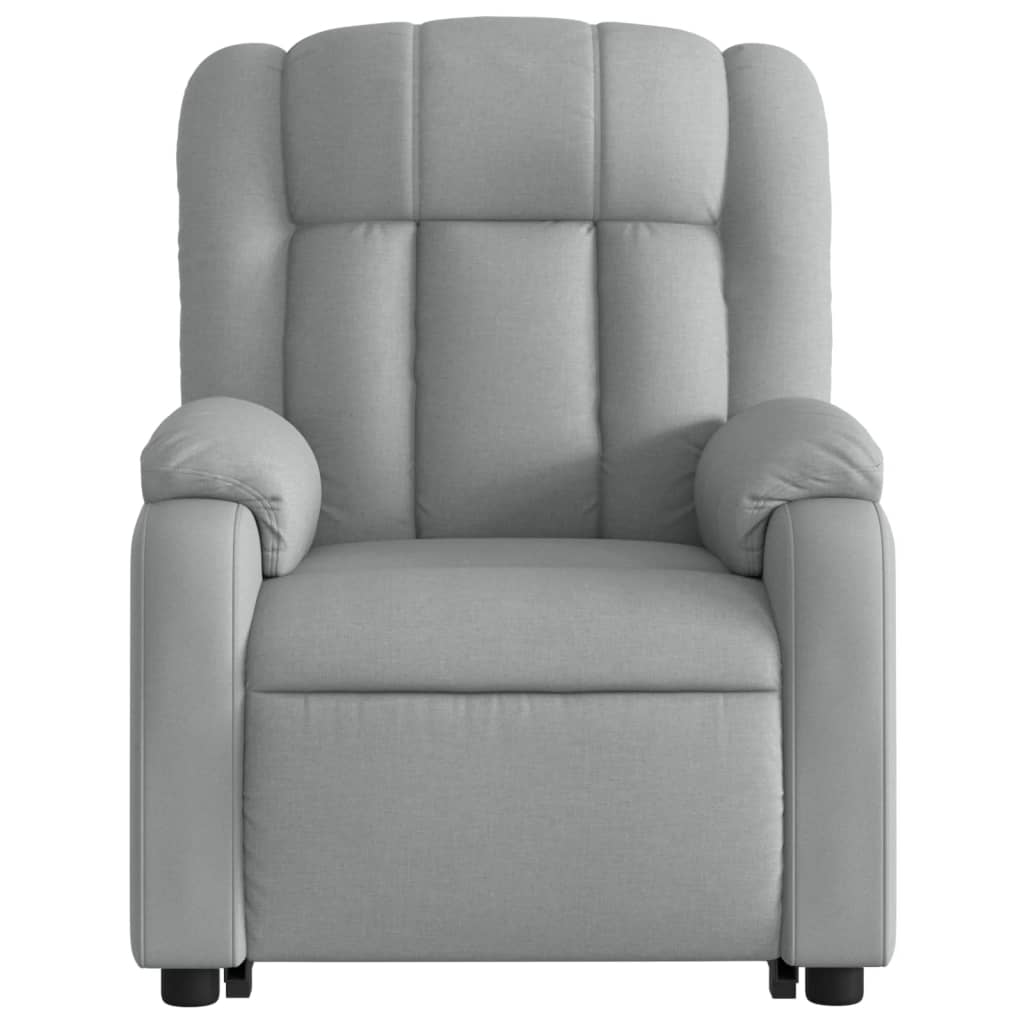 Fotoliu electric rabatabil cu ridicare, gri deschis, textil