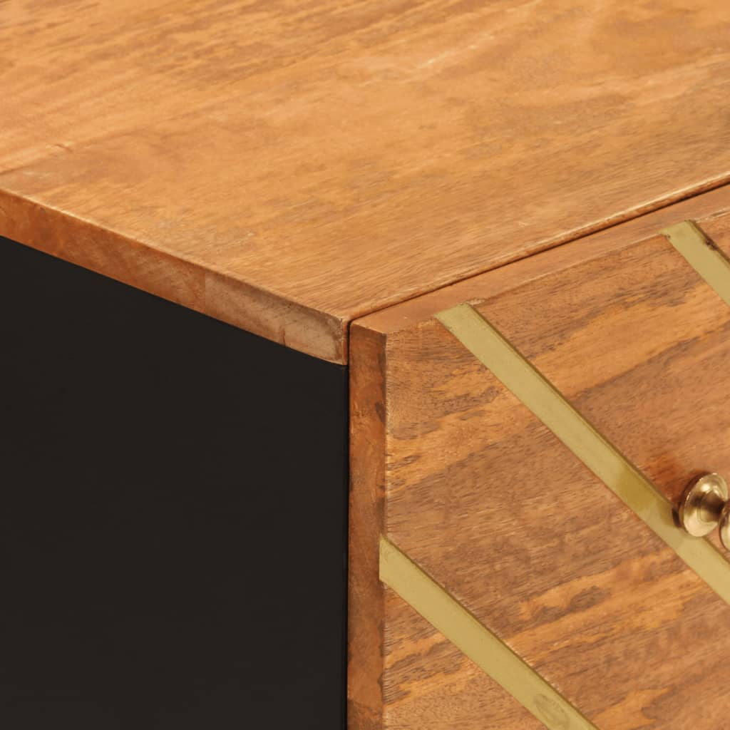 Dulapuri lateral, 2 buc., maro/negru, 60x33,5x75 cm, lemn mango