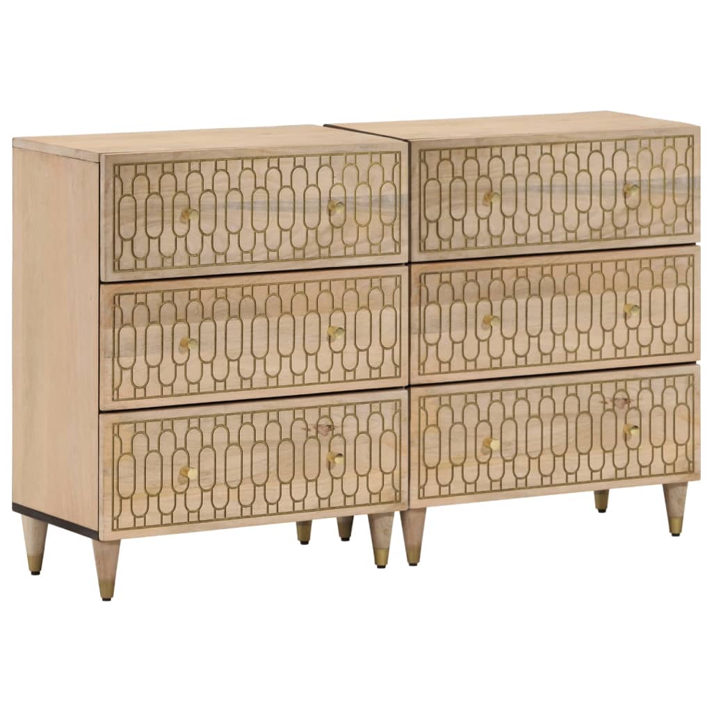 Dulapuri laterale, 2 buc., 60x33x75 cm, lemn masiv de mango