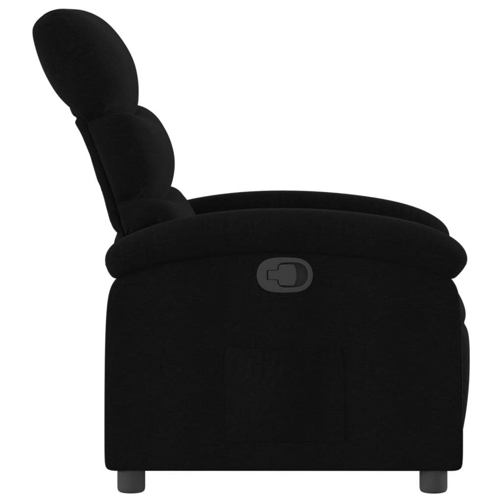 Fotoliu rabatabil, negru, material textil