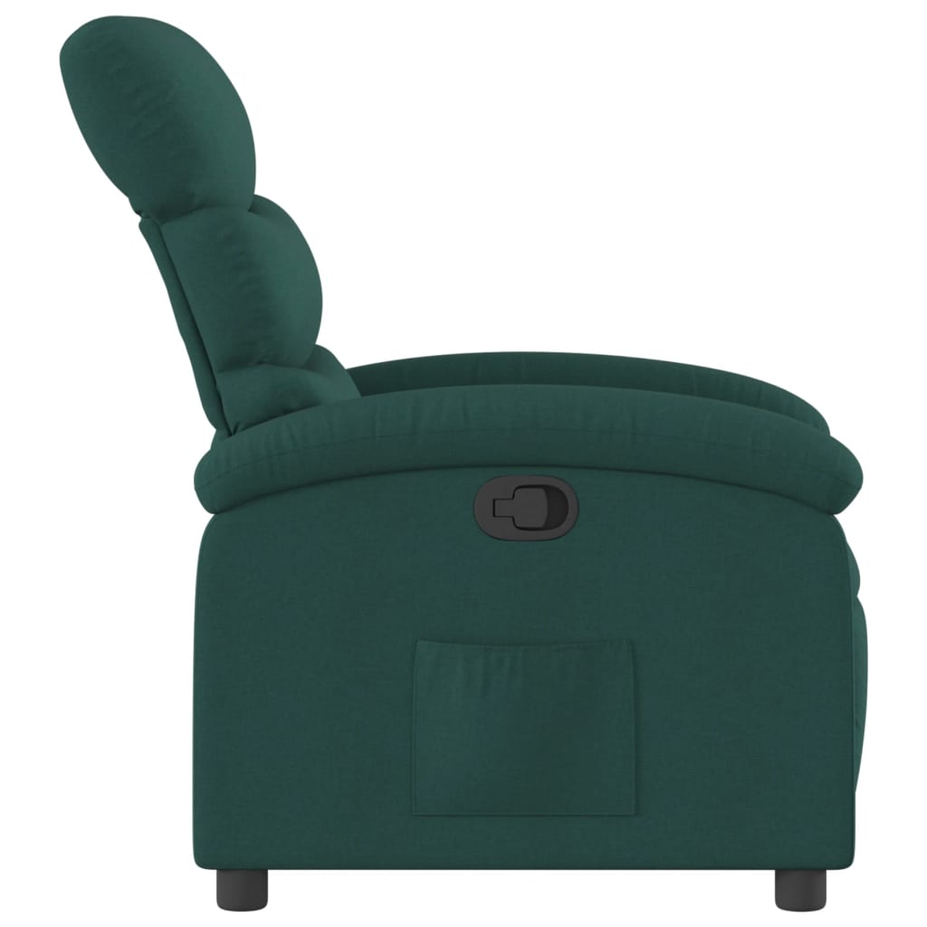 Fotoliu rabatabil, verde închis, material textil