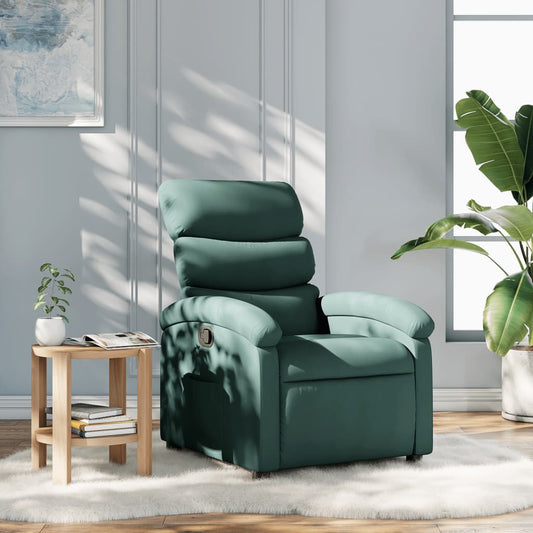 Fotoliu rabatabil, verde închis, material textil
