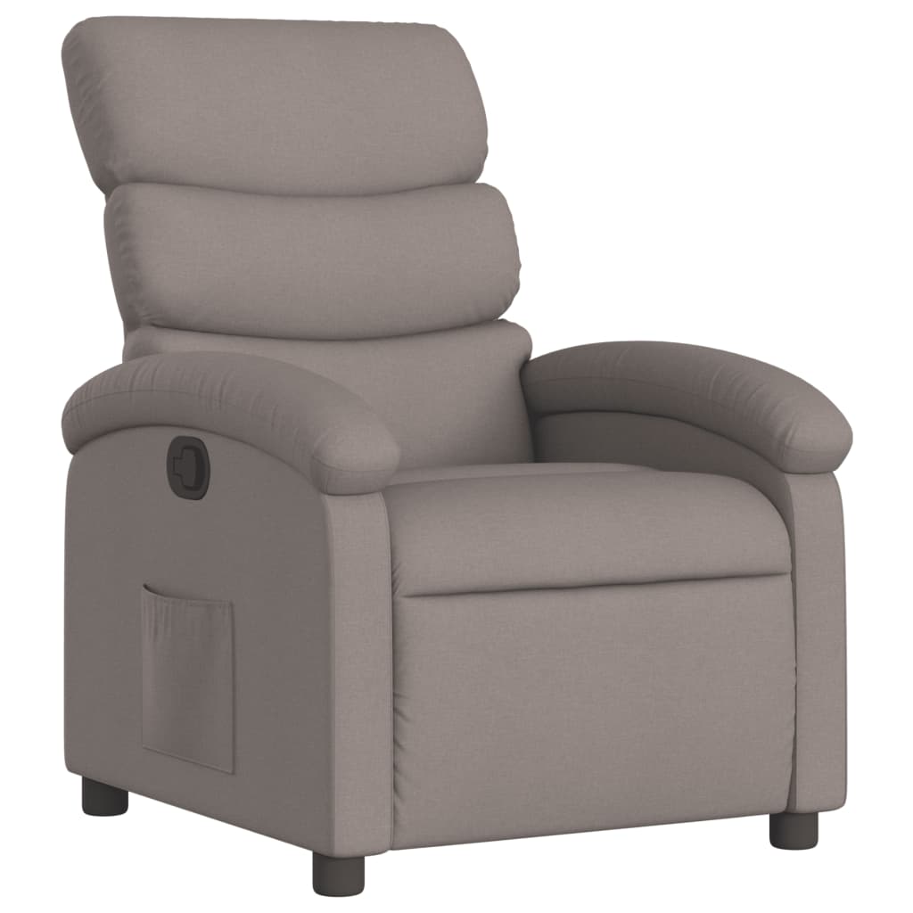 Fotoliu rabatabil, gri taupe, material textil