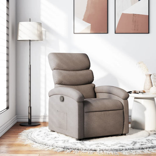 Fotoliu rabatabil, gri taupe, material textil