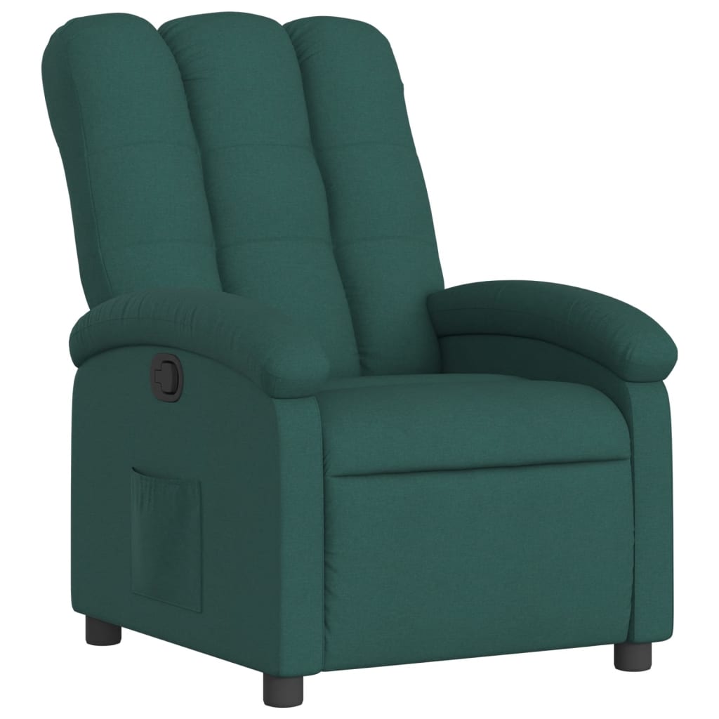 Fotoliu rabatabil, verde închis, material textil