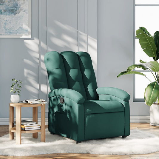 Fotoliu rabatabil, verde închis, material textil