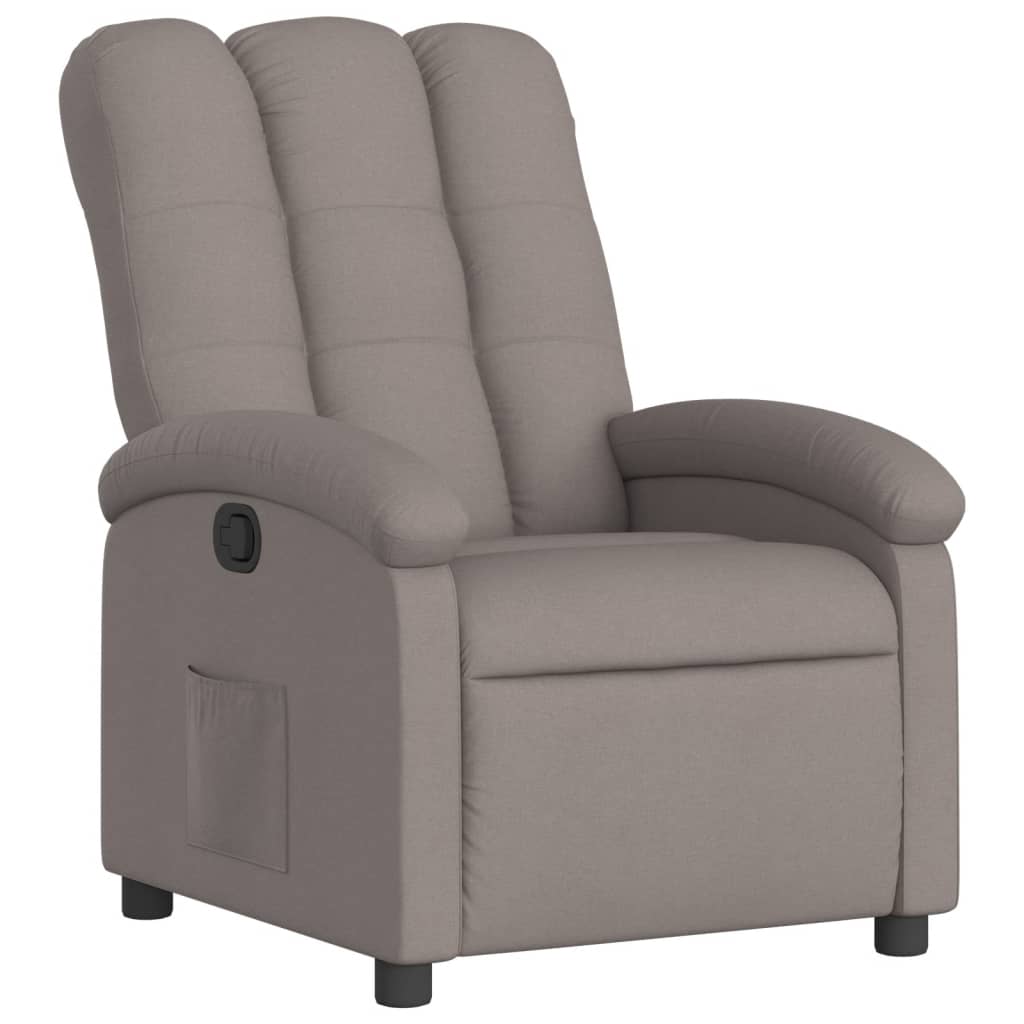 Fotoliu rabatabil, gri taupe, material textil