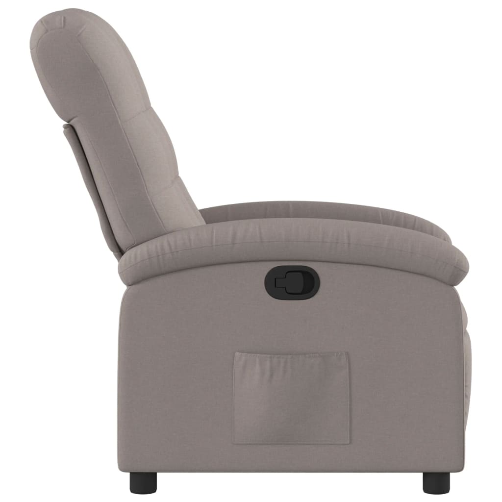 Fotoliu rabatabil, gri taupe, material textil