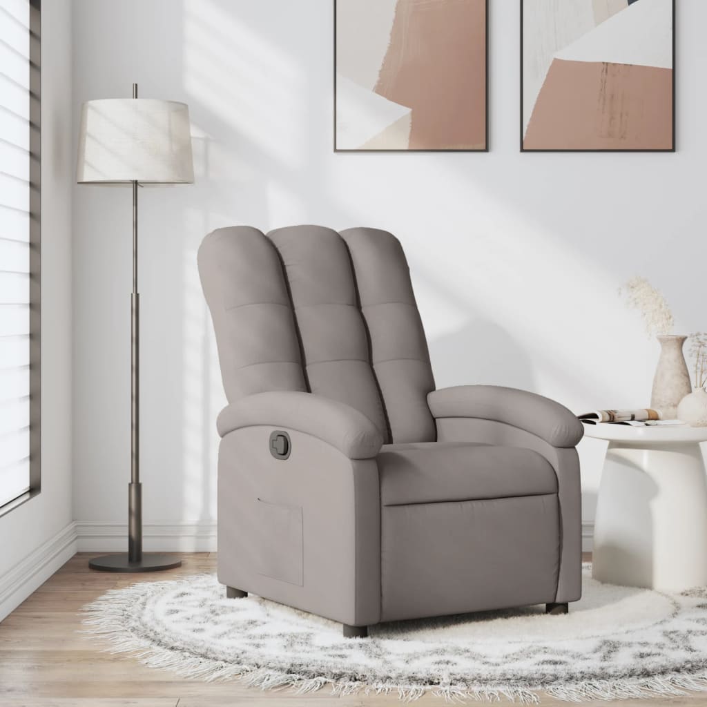 Fotoliu rabatabil, gri taupe, material textil