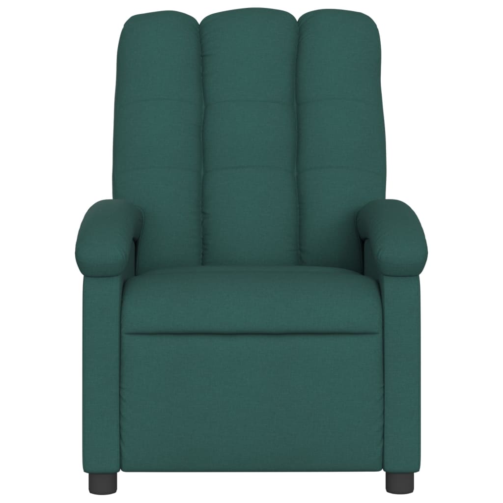 Fotoliu de masaj rabatabil, verde închis, material textil