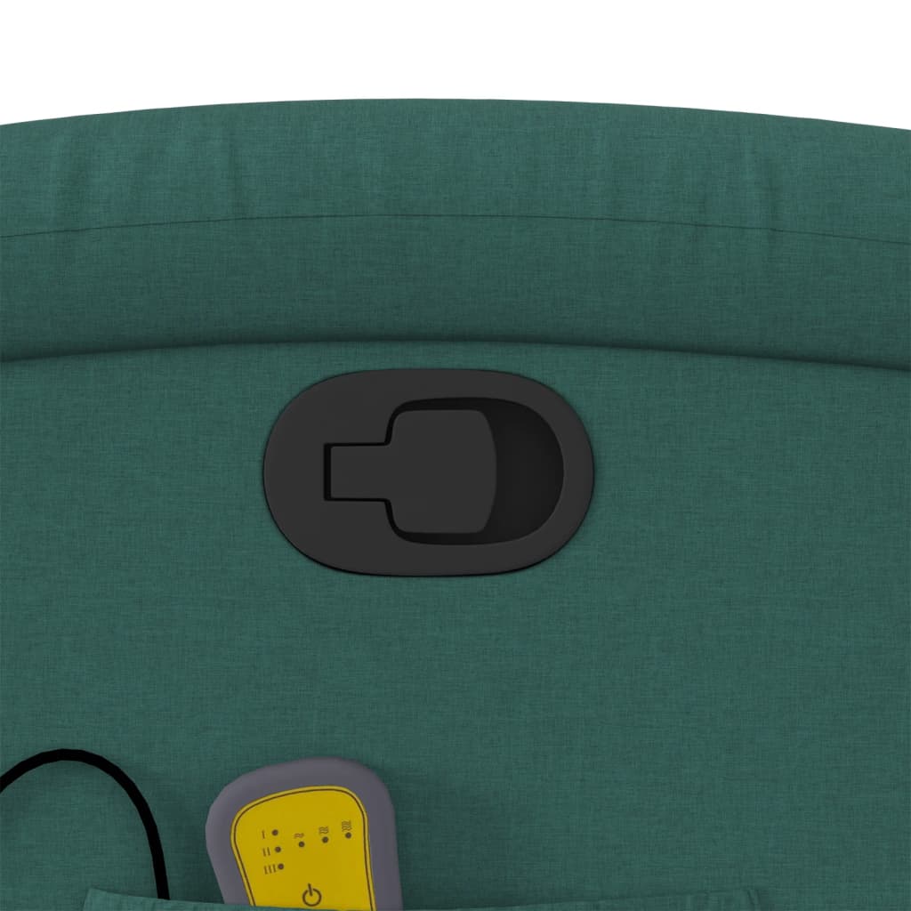 Fotoliu de masaj rabatabil, verde închis, material textil