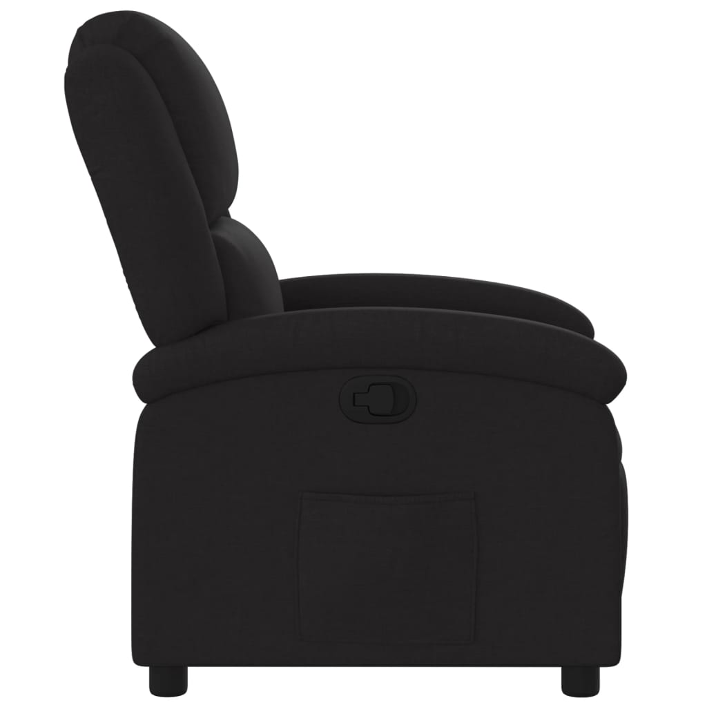 Fotoliu rabatabil, negru, material textil