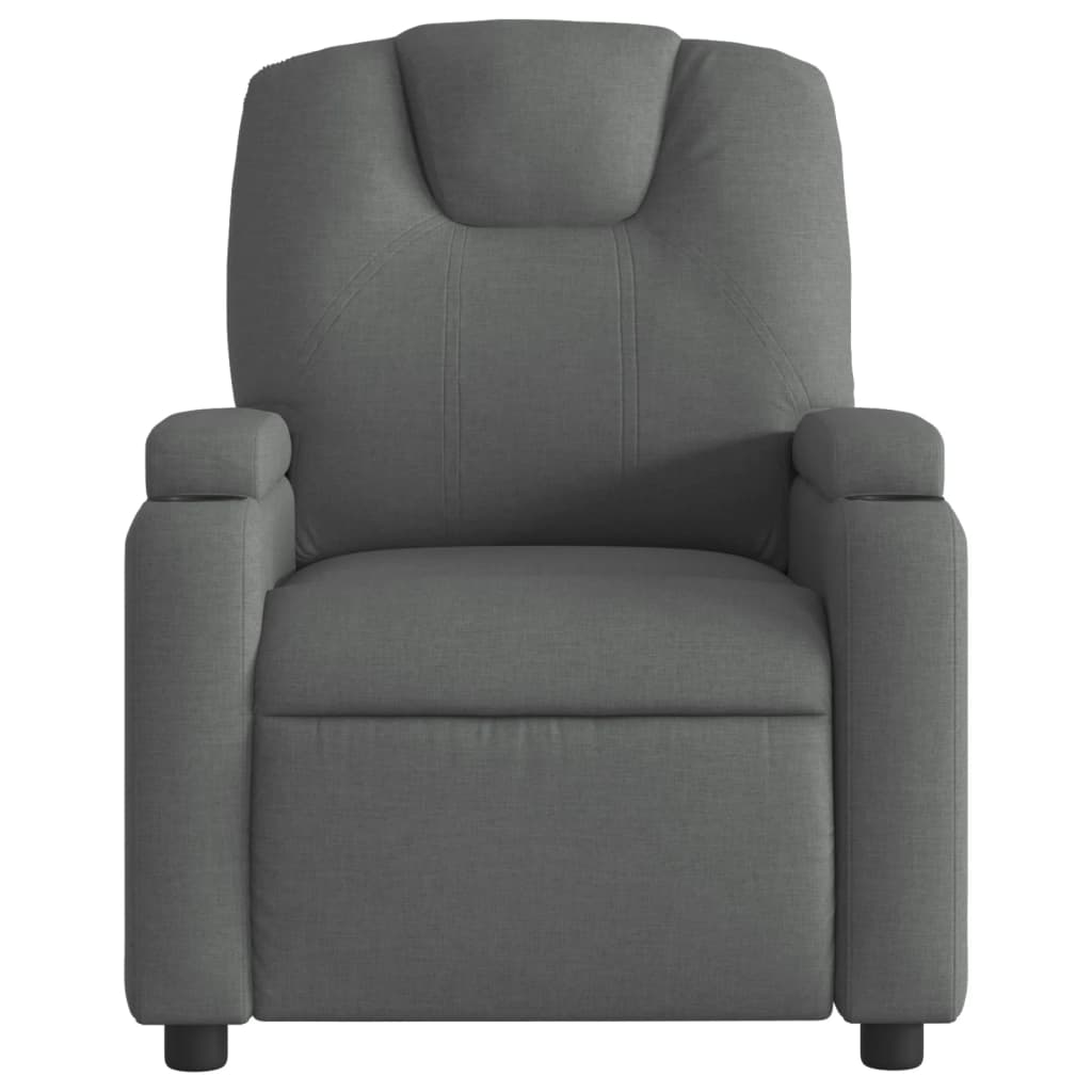 Fotoliu rabatabil, gri închis, material textil