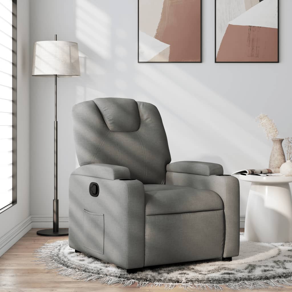 Fotoliu rabatabil, gri închis, material textil