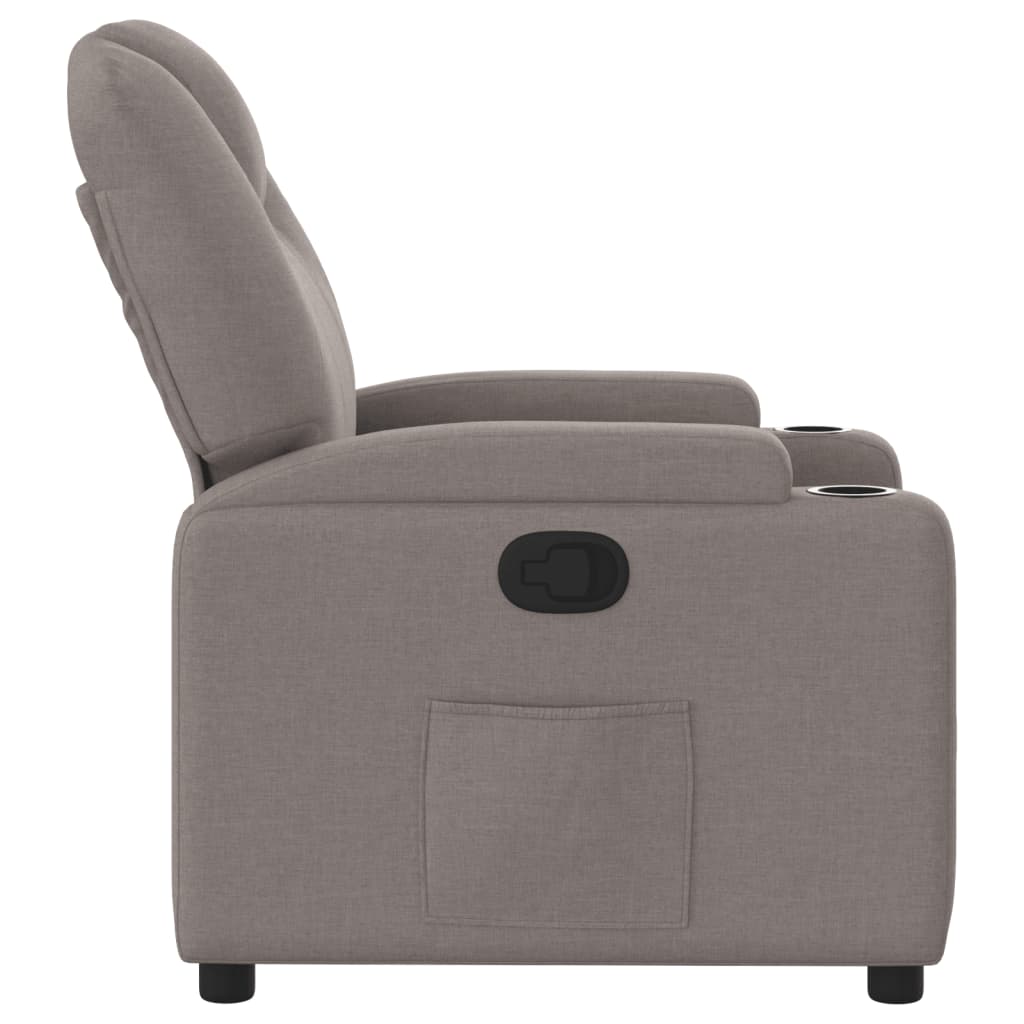 Fotoliu rabatabil, gri taupe, material textil