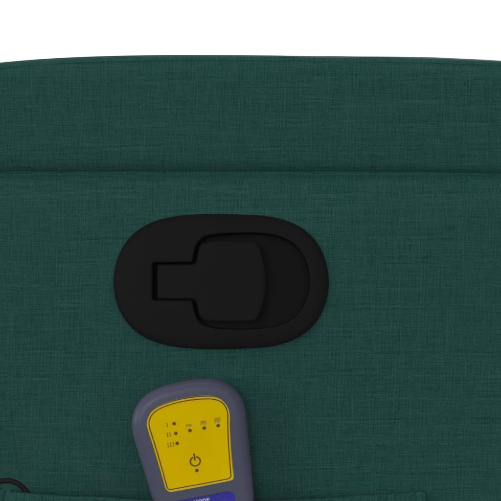 Fotoliu de masaj rabatabil, verde închis, material textil