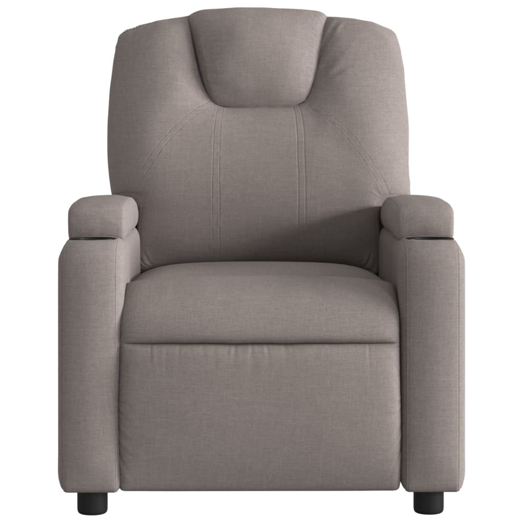 Fotoliu de masaj rabatabil, gri taupe, material textil