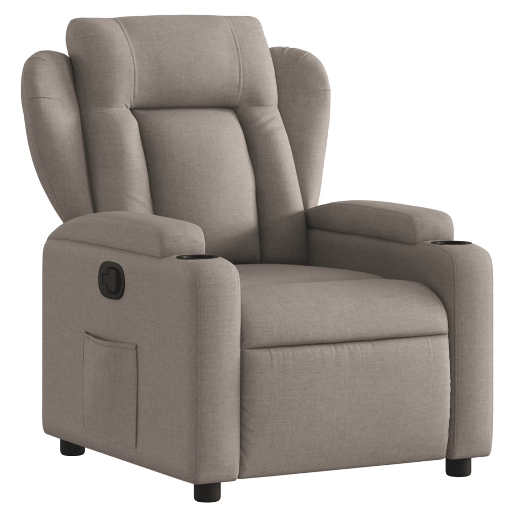 Fotoliu rabatabil, gri taupe, material textil