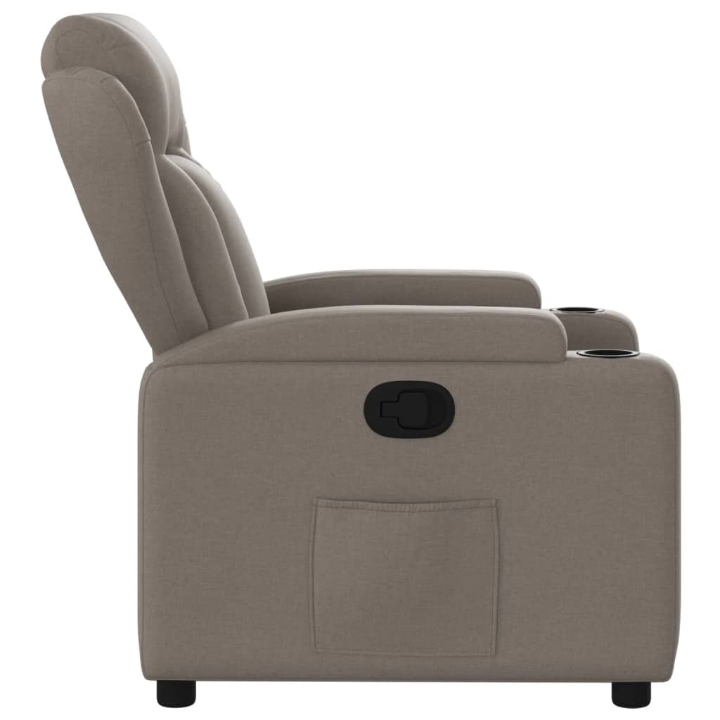 Fotoliu rabatabil, gri taupe, material textil