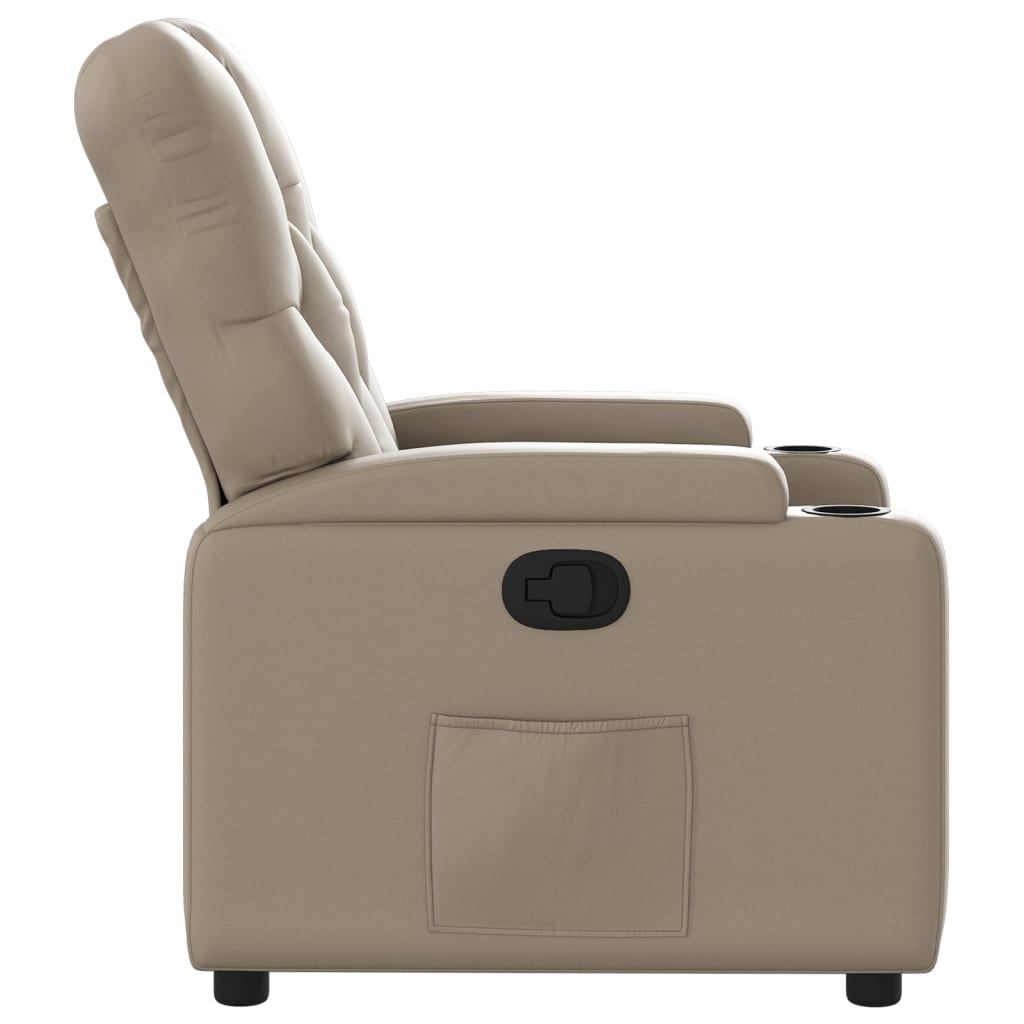 Fotoliu rabatabil, cappuccino, piele ecologică