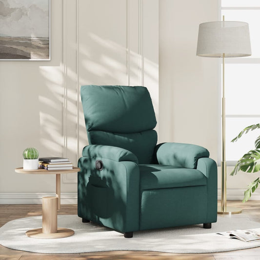 Fotoliu rabatabil, verde închis, material textil