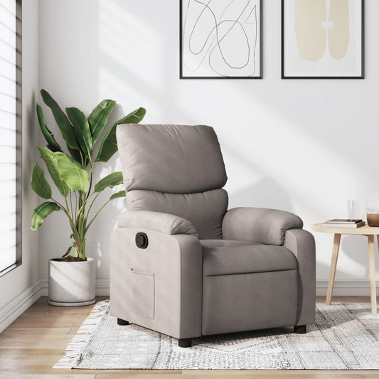 Fotoliu rabatabil, gri taupe, material textil