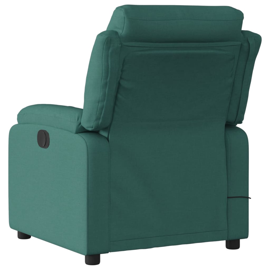 Fotoliu de masaj rabatabil, verde închis, material textil