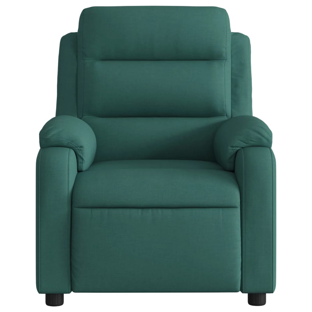 Fotoliu de masaj rabatabil, verde închis, material textil