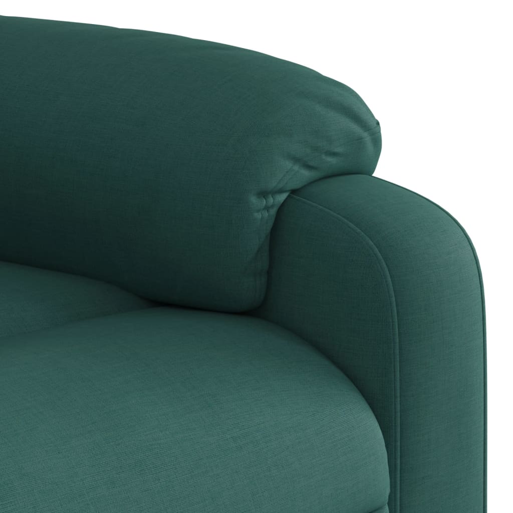 Fotoliu de masaj rabatabil, verde închis, material textil