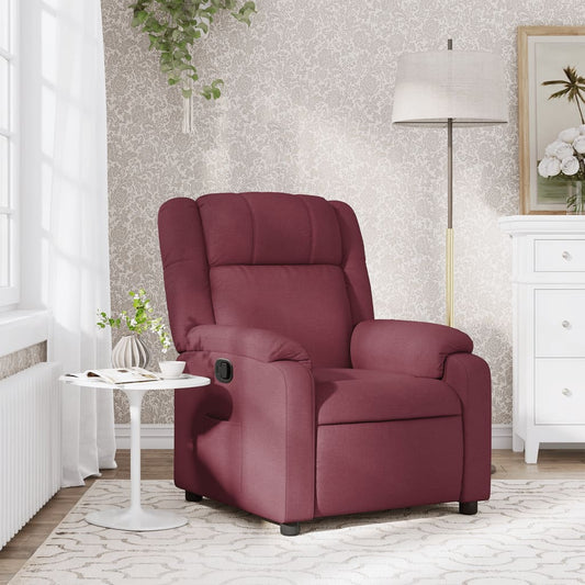 Fotoliu rabatabil, roșu vin, material textil