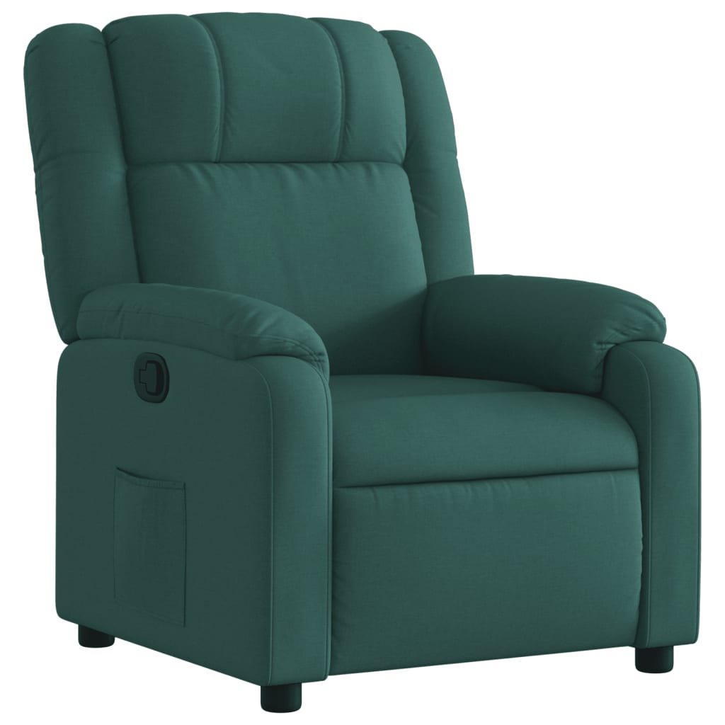 Fotoliu rabatabil, verde închis, material textil