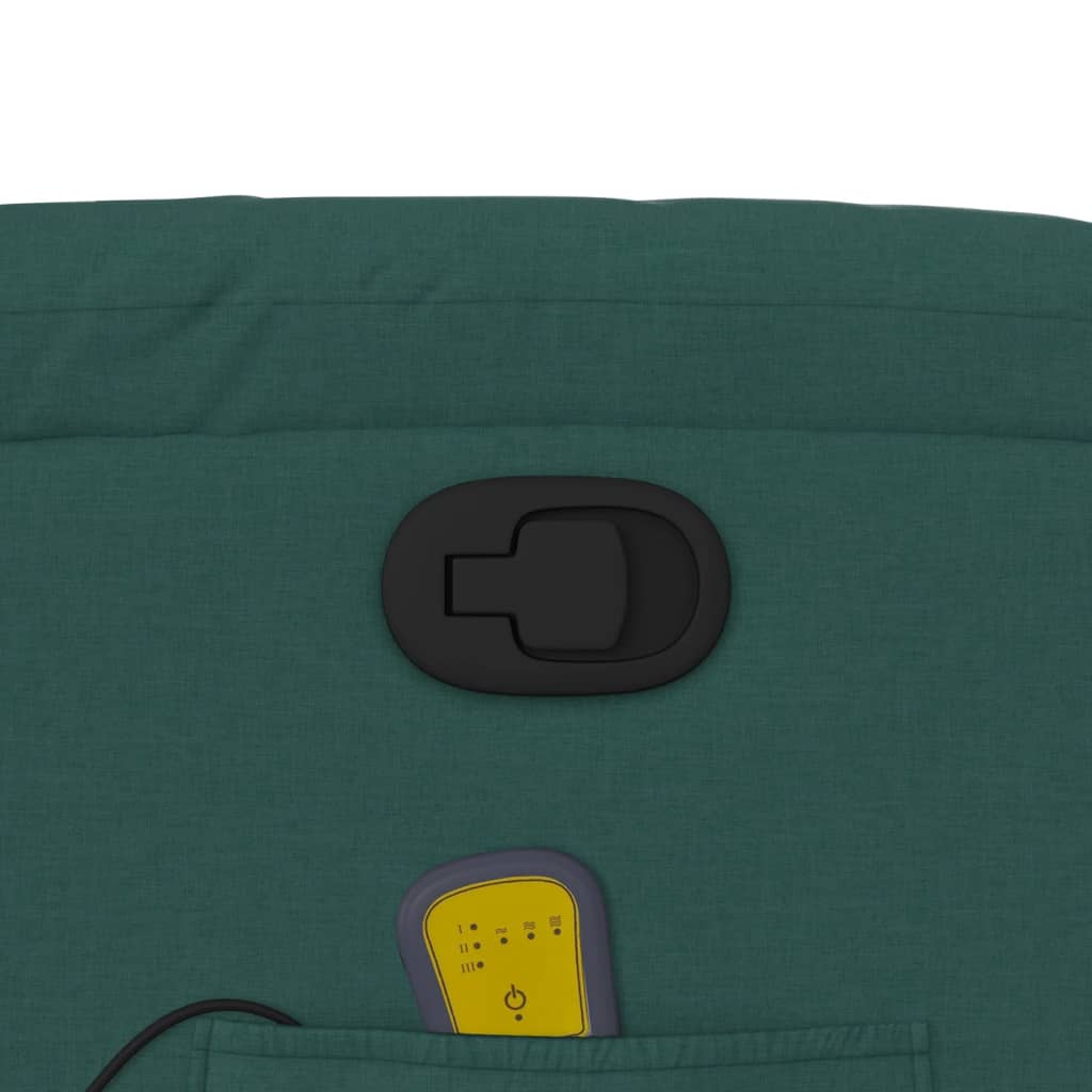 Fotoliu de masaj rabatabil, verde închis, material textil