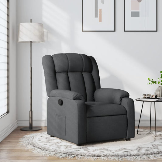 Fotoliu rabatabil, gri închis, material textil