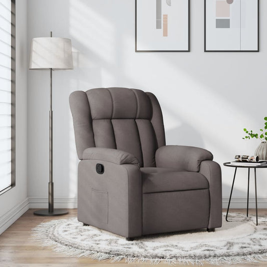 Fotoliu rabatabil, gri taupe, material textil