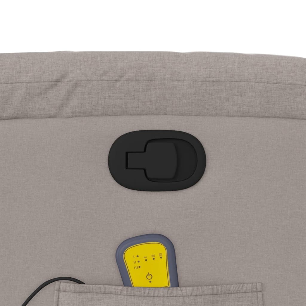 Fotoliu de masaj rabatabil, gri taupe, material textil