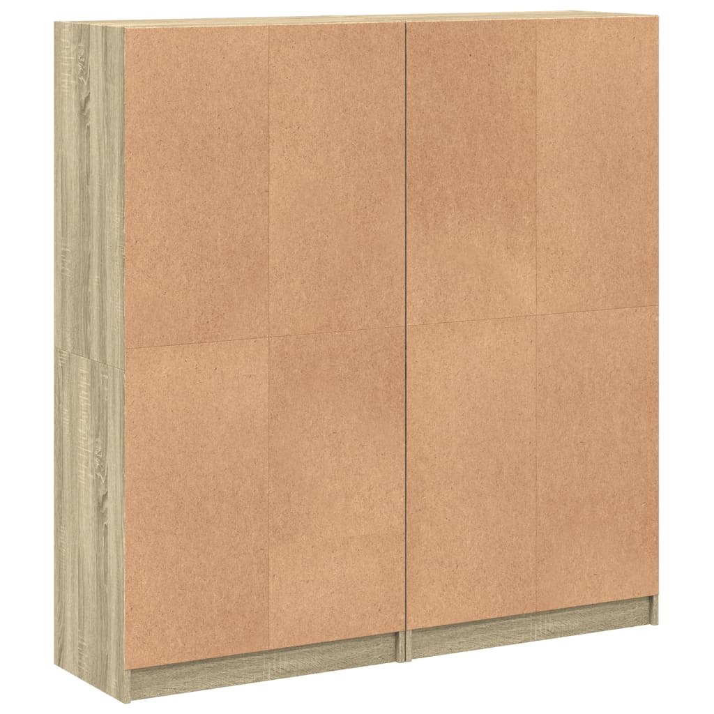 Bibliotecă cu uși stejar sonoma 136x37x142 cm lemn compozit