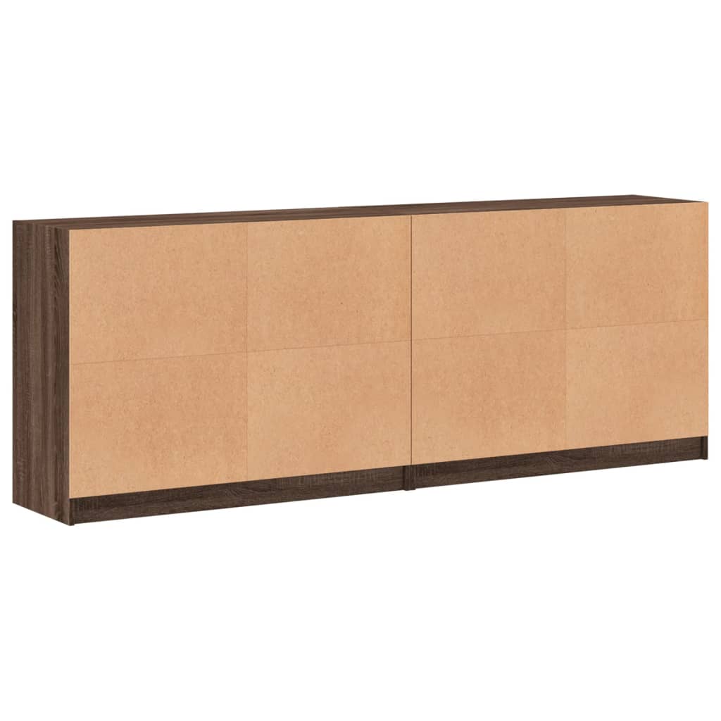 Bibliotecă cu uși, stejar maro, 204x37x75 cm, lemn compozit