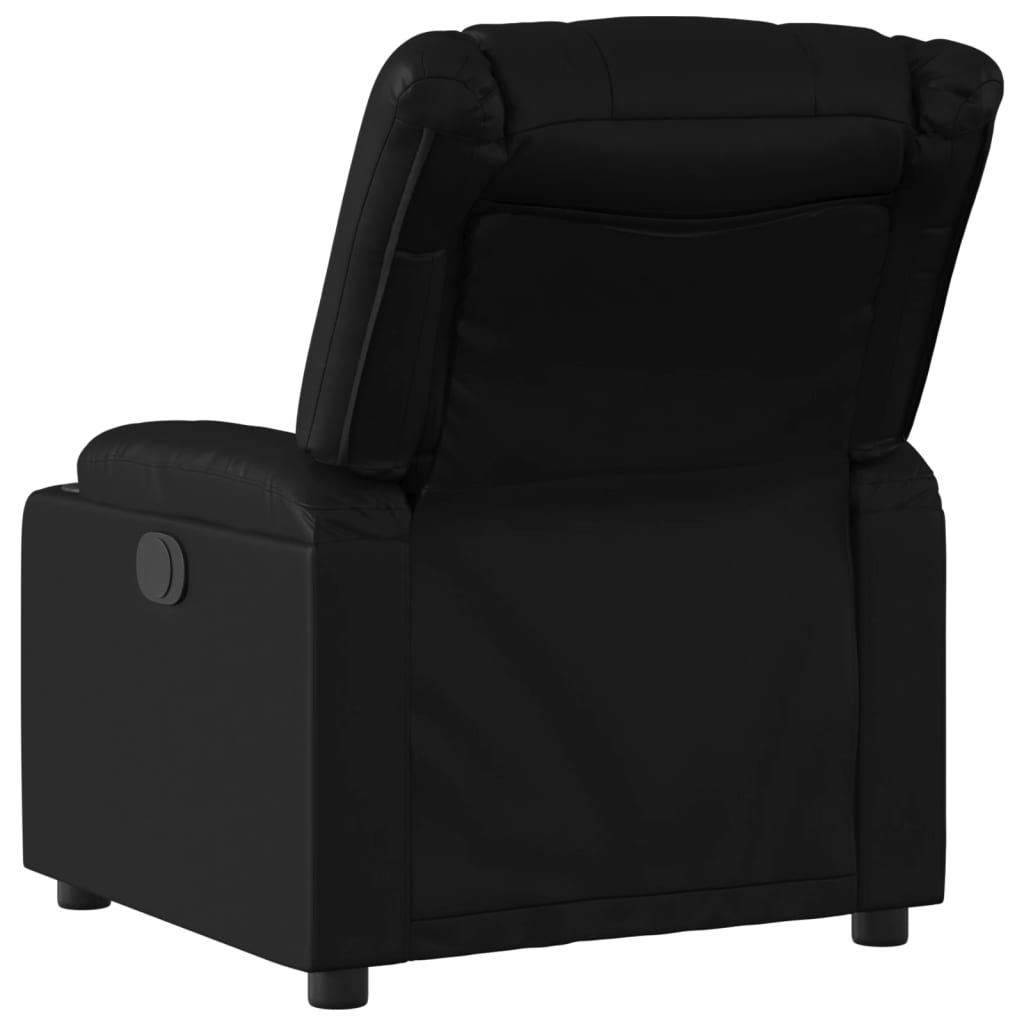 Fotoliu rabatabil electric, negru, piele ecologică