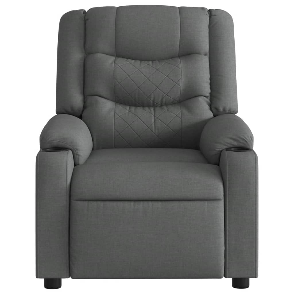 Fotoliu rabatabil electric, gri închis, material textil